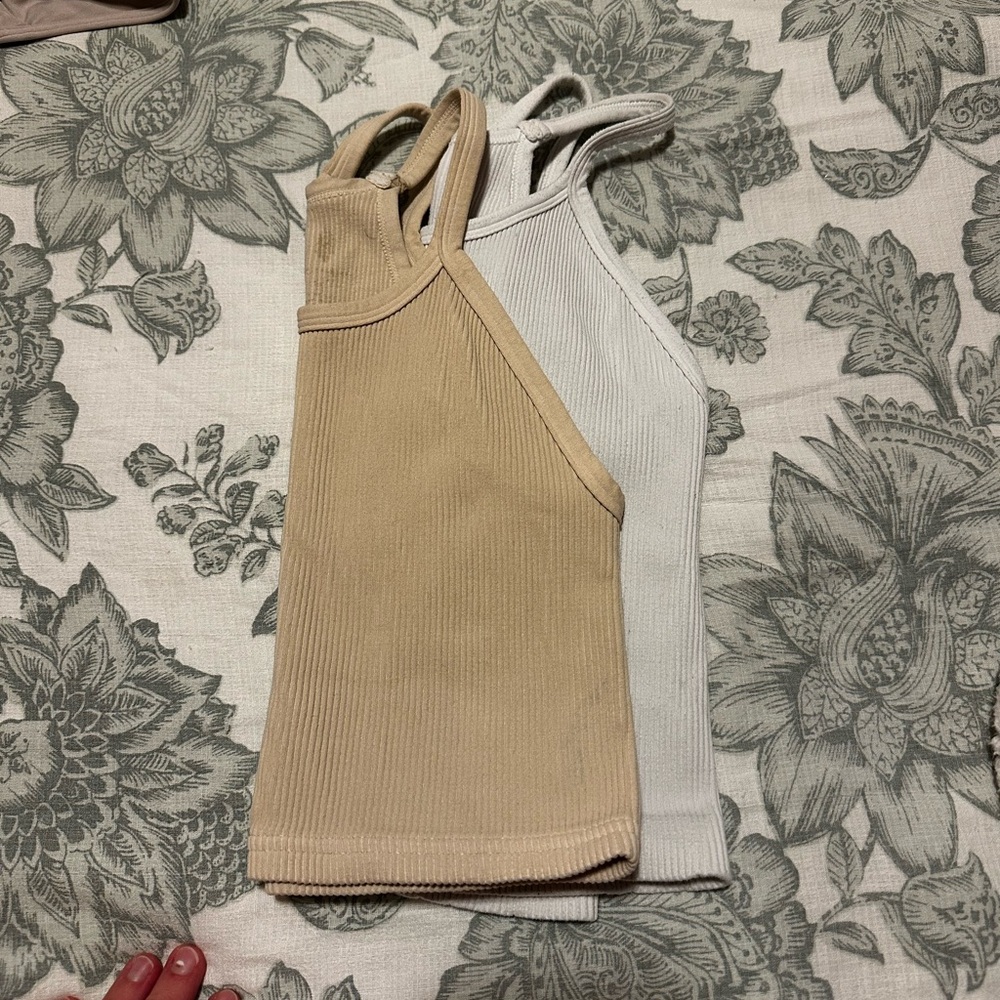 Free People Movement ribbed crop tanks set of 2